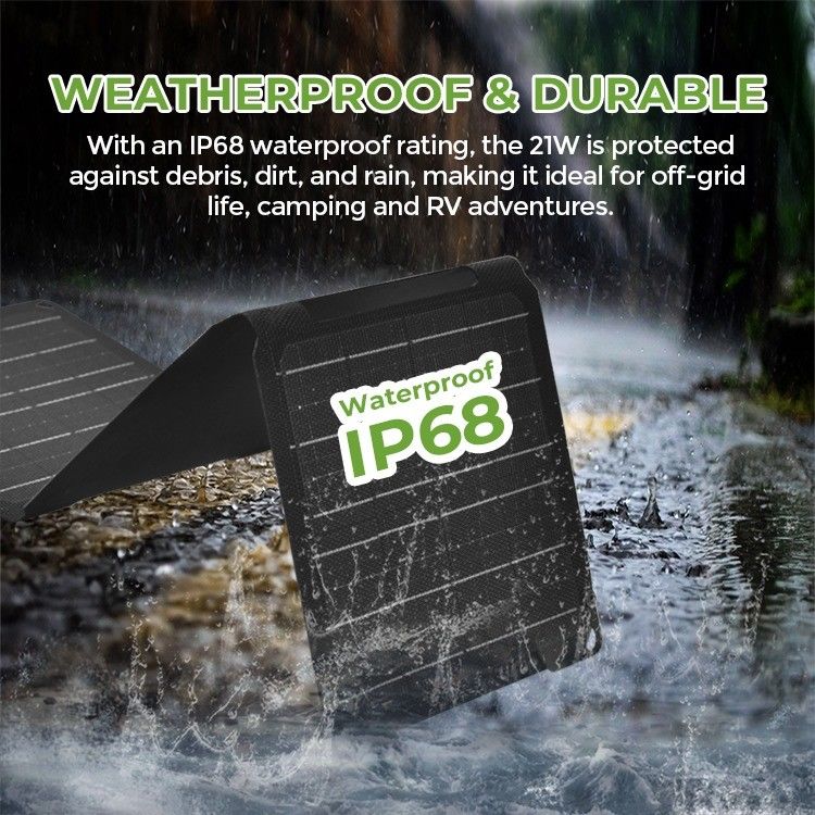 کیسه خورشیدی قابل حمل 20 وات با خروجی USB نوع C و مواد سطح ETFE