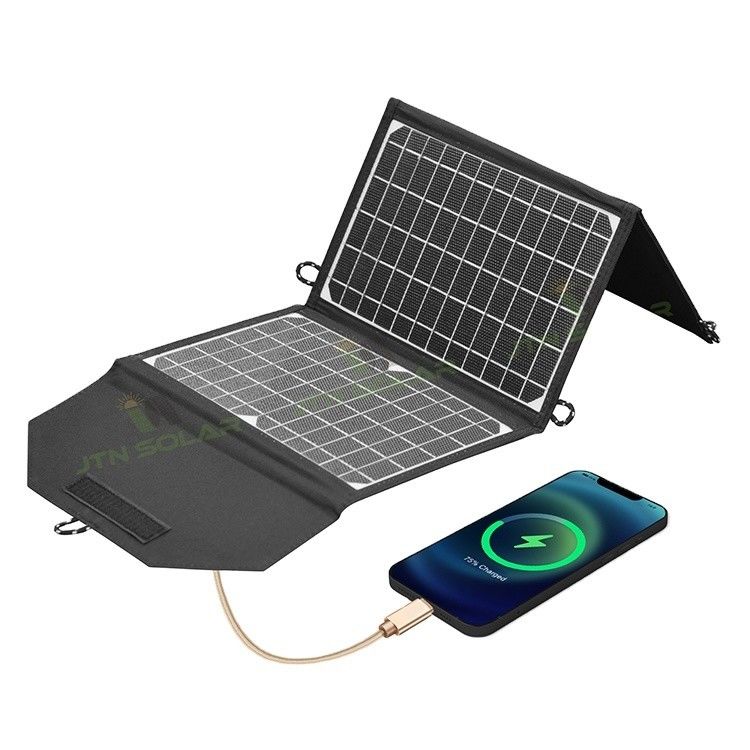 کمپینگ بیرونی سفارشی شده ETFE 21W شارژر خورشیدی تاشو قابل تاشو پنل های خورشیدی قابل حمل با پورت USB